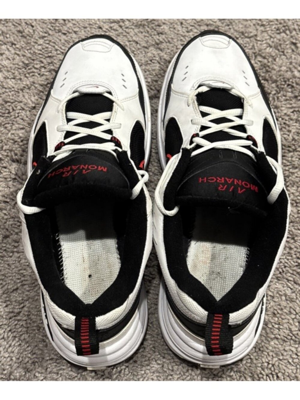 Size 11.5 - Nike Air Monarch IV White Black Red - Picture 5 of 8